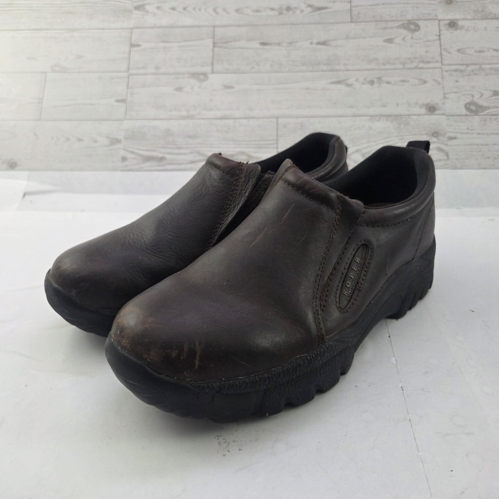 Roper Performance Slip On Shoes Mens 8.5 Brown Comfort Western Workwear Ranch